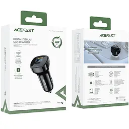 Автозаряджання 2xUSB 66W (USB-C + USB-A) B4 with digital display Acefast - мініатюра 4