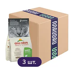 Набір сухого корму для котів Almo Nature Holistic Cat 2+1 для виведення шерсті зі свіжим лососем 1.2 кг (400 г х 3 шт.)