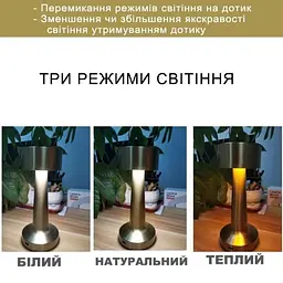 Настільна акумуляторна лампа нічник світильник пластиковий з сенсорним перемикачем LED Desk Lamp 8232 - мініатюра 4