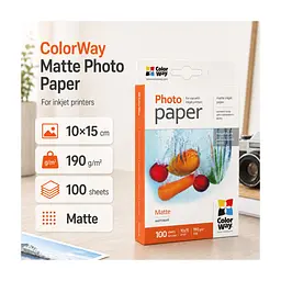 Фотопапір ColorWay 10x15 190г matte, 100с (PM1901004R) - мініатюра 1