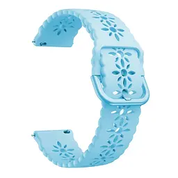 Ремінець для Samsung Galaxy Watch 6 40mm 6 44mm - блакитний ширина кріплення 20мм силікон Watchbands Flower (W31-2WB86618959) - мініатюра 2