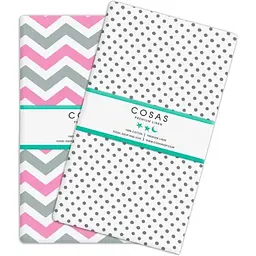 Набір простирадл полуторне Cosas PINK ZIGZAG 155х240 см (SetSheet_ZigPinkGrey_DropWGrey_155х240)