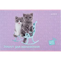 Набір зошитів для малювання Kite Studio Pets 12 аркушів скоба софт тач + УФ лак 20 шт. (SP24-241) - мініатюра 12