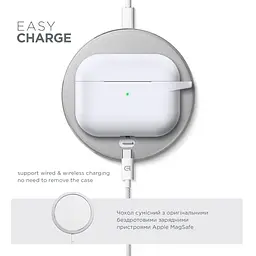 Силіконовий чохол для навушників Apple AirPods Pro, Hang Case, білий, ультратонкий захисний кейс товщиною 2 мм, захист від подряпин, пилу та ударів, компактний, з карабіном для кріплення, ArmorStandart (ARM56071) - мініатюра 7