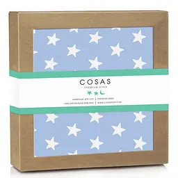 Пелюшка багаторазова Cosas непромокаюча Light Blue Stars 70х120 см, блакитна