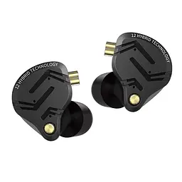 Ігрові дротові вакуумні навушники KZ ZS12 PRO X with mic / Black - мініатюра 2