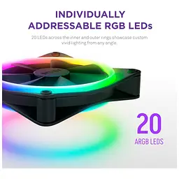 Кулер до корпусу NZXT F120RGB Duo - 120mm Dual- (RF-D12SF-B1) - мініатюра 7