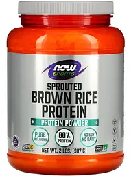 Протеїн з пророщеного коричневого рису, без смаку, 907г NOW Foods, Sports