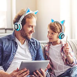 Навушники UFT M+ BL108 White з котячими вушками та підсвіткою - мініатюра 13
