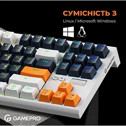 Клавіатура GamePro Red з Hot-Swap RGB White дротова механічна (MK180W) - мініатюра 6