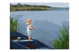 Набір для розпису за номерами 40x50 см KHO4930 "Перша рибалка" Ideyka