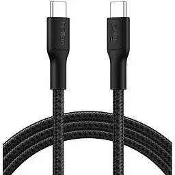 Кабель Belkin USB-C > USB-C заряджання/синхронізації 2м, 240Вт, Type-C, плетений, чорний teh0013687