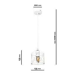 Світильник підвісний Levistella 756PR101F-1 WH, E27, 60W, білий метал, стиль лофт - мініатюра 3