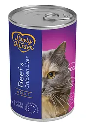 Вологий корм для кішок з яловичиною та курячою печінкою Lovely Hunter Adult with Beef and Chicken liver 400 г
