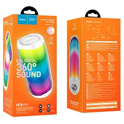 Портативна колонка HOCO HC8 Pulsating colorful luminous wireless speaker, 10W, білий - мініатюра 2