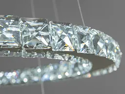 Люстра стельова LED Diasha 7206-6W/480+340G "Кришталеві кільця", 55W, 3025 лм, золото, для коридору, кухні, спальні - мініатюра 5