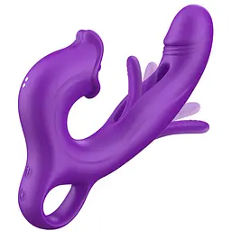 Вібратор - Erospace Sweet Play G-Spot Vibrator With Clitoral Licking & Flapping A17 - мініатюра 4