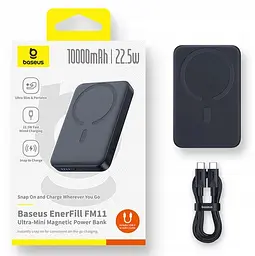 Power Bank Baseus EnerFill FM11 Ultra-Mini Magnetic Power Bank 10000mAh 22.5W Cosmic Black - мініатюра 3