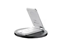 Бездротовий зарядний пристрій Maxco 3in1 15 W Folding Wireless Charger сірий (MW08) - мініатюра 3