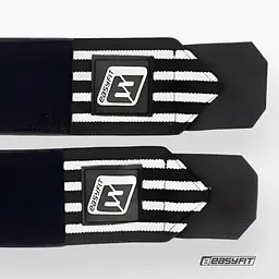 Кистьові бинти EasyFit на зап'ястя 50х8 см фіксатор, чорно-білі (EF-0060-GY) - мініатюра 4