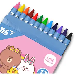 Олівці Yes Line Friends, воскові, 12 кольорів (590141) - мініатюра 2