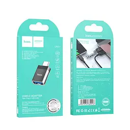 Перехідник Hoco Type-C to USB Female adapter UA17 USB3.0 OTG сила струму до 4 ампер - мініатюра 2