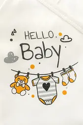 Набір для новонародженого: розпашонка та повзуни з принтом Hello Baby - мініатюра 4