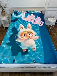 комплект постіль із мікросатина Labubu №7 полуторний 3D дизайн підковдра 150×215 см наволочки 70×70 см - мініатюра 8