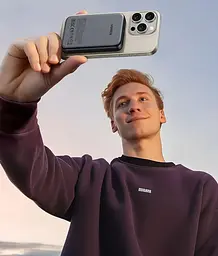 Зовнішній акумулятор Ugreen PB561 Foldable Kickstand Magnetic Battery 10000mAh для iPhone 15 Pro 14 сірий - мініатюра 5