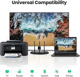 З'єднувач витої пари RJ45 UGREEN NW114 Cat7 Cat6 Cat5e роз'єм-подовжувач Ethernet Black (20390) - мініатюра 6
