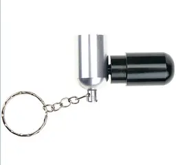 Трубка курильна металева Пілюля HL-195 Silver Black (15655) - мініатюра 2