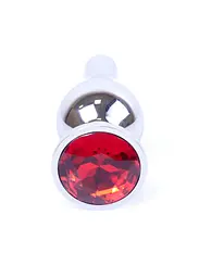 Анальна пробка B-Series HeavyFun Jewellery Silver Plug 9.5 см (червоний) - мініатюра 2