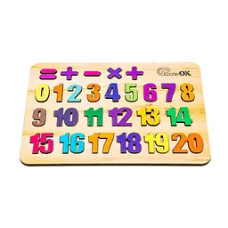 Розвиваюча іграшка PuzzleOK Цифри Арт-11230, 27 елементів дерев'яна