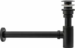 Сифон універсальний для умивальника Rea black mat click-clack чорний REA-A5215, Чорний матовий - мініатюра 2