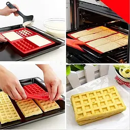 Форма силіконова для випікання вафель 28x18x1.5 см, Kitchen Master Салатовий 86198 - мініатюра 7