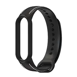Ремінець для Xiaomi Mi Band 5/6 силікон + шкіра MiJobs Чорний (1540701) - мініатюра 4