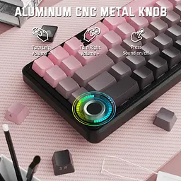 Ігрова механічна клавіатура Attack Shark X66 / 60% / Три режими підключення / Strawberry Switch / Pink - мініатюра 6
