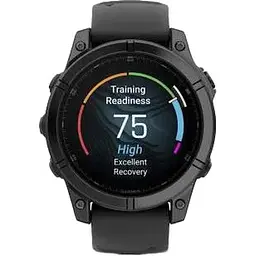 Смарт-годинник Garmin Fenix E 47mm AMOLED Slate Gray Steel with Black Silicone Band (010-03025-03/01/13) - мініатюра 2