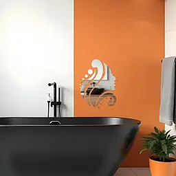 Дзеркальний декор Wall Sticker SW-00002504 акриловий самоклеючий Обличчя 16 шт. срібло - мініатюра 5