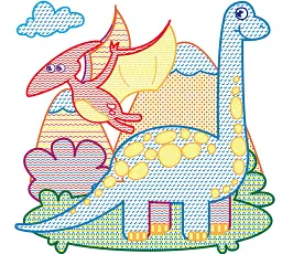 Водяні розмальовки з кольоровим контуром. Динозаврики та дракончики - мініатюра 2
