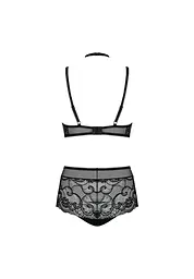 Комплект сексуальної білизни Obsessive Elizenes S/M чорний - мініатюра 6