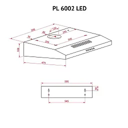 Витяжка плоска Perfelli PL 6002 W LED - мініатюра 10