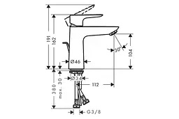Змішувач для умивальника Hansgrohe Talis E 110 LowFlow з донним клапаном pop-up хром 71715000 - мініатюра 2