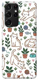TPU чохол Demsky Cats pattern для Samsung Galaxy S21 Ultra