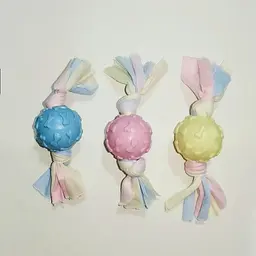 Жувальна іграшка для собак Derby Candy ball with bones and cotton rope - мініатюра 4