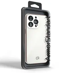 Чехол-накладка для Apple iPhone 14 Pro, Replica MagSafe, белый, противоударный защитный чехол с магнитным кольцом MagSafe, защита всего корпуса, TPU+PC, зеркальный, выступающий бортик вокруг экрана, ArmorStandart (ARM76218) - мініатюра 5