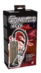 Помпа для пеніса Orion Chrome Line 21 см чорний - мініатюра 2