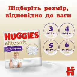 Підгузки Huggies Elite Soft 5 (12-17кг) Mega 34 шт (5029053549354) - мініатюра 11