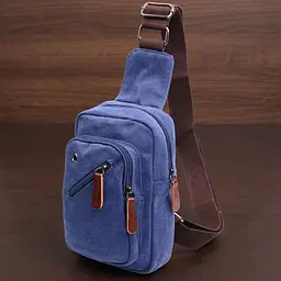 Компактна сумка через плече із щільного текстилю 21232 Vintage синя