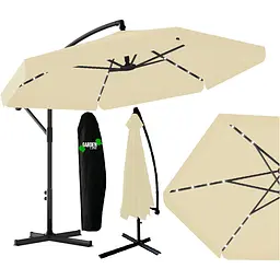 Садова парасоля GardenLine GAO1503 Banana з LED підсвіткою Beige [144770] - мініатюра 8
